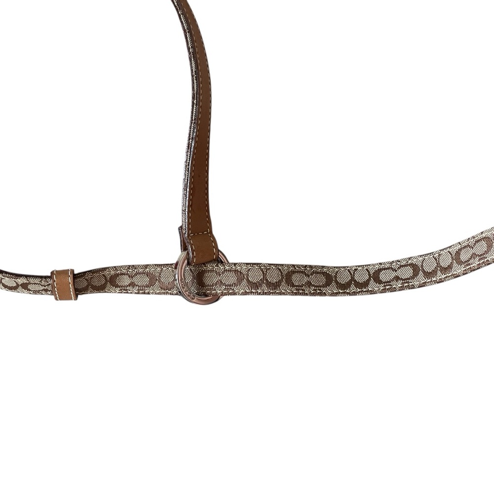 Coach Brown and Tan Signature Belt